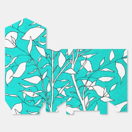 Ficus Tree Plant Line Drawing Blue Background Bedankdoosjes (Ongevouwen)