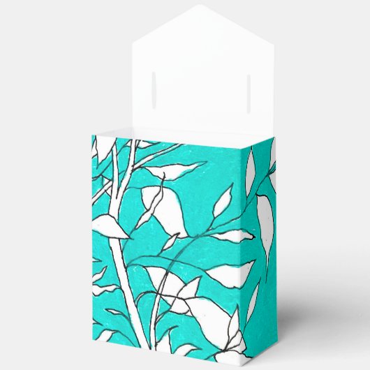 Ficus Tree Plant Line Drawing Blue Background Bedankdoosjes (Open)