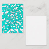 Ficus Tree Plant Line Drawing Blue Background Notitiekaartje (Voorkant / Achterkant)