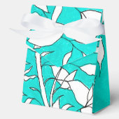Ficusboom Plant Lijntekening Blauwe Achtergrond Bedankdoosjes (Voorkant)