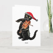 Fiddle Cat Christmas Kaart (Achterkant)