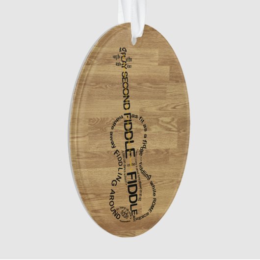 Fiddle Expressies Word Art Violin Shape Wood Kijk Ornament (voorkant)