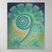 Fiddle Head Fern Energy Pattern Pastel Poster (Voorkant)