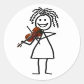 Fiddle Kinder Sicker Ronde Sticker (Voorkant)