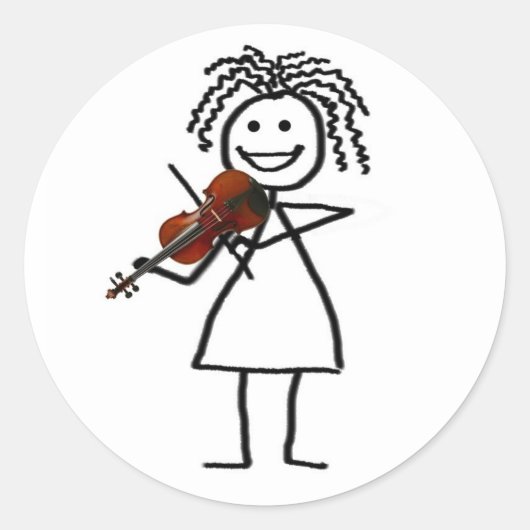Fiddle Kinder Sicker Ronde Sticker (Voorkant)