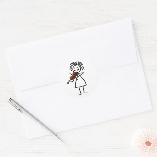 Fiddle Kinder Sicker Ronde Sticker (Envelop)