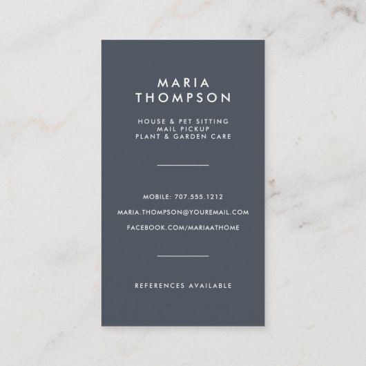 Fiddle Leaf Fig | Thuisdiensten Visitekaartje (Achterkant)