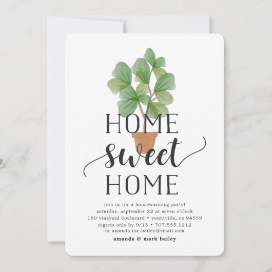 Fiddle Leaf Fig | Uitnodiging voor de opwarming va (Voorkant)