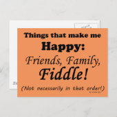 Fiddle maakt me gelukkig briefkaart (Voorkant / Achterkant)