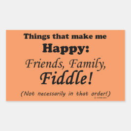 Fiddle maakt me gelukkig rechthoekige sticker