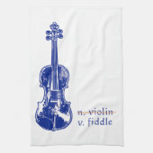 Fiddle Not Violin Bluegrass Country Music Gift Theedoek (Verticaal)