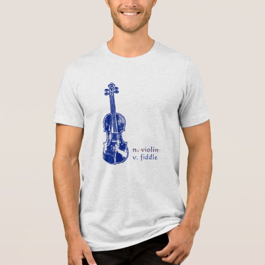 Fiddle Not Violin Bluegrass Country Music Gift Tri-Blend Shirt (Voorkant)