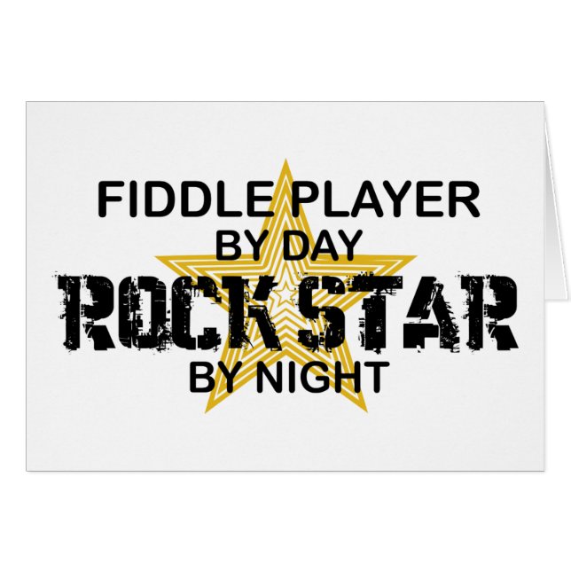 Fiddle Player Rock Star bij nacht (Voorkant Horizontaal)