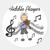 Fiddle Player Stickers Sticker (Voorkant)