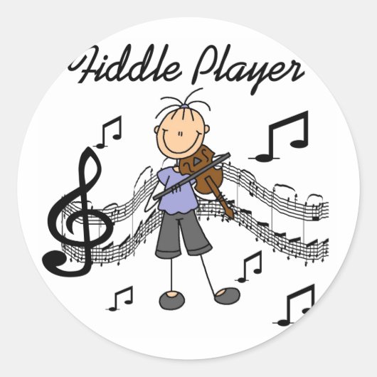 Fiddle Player Stickers Sticker (Voorkant)