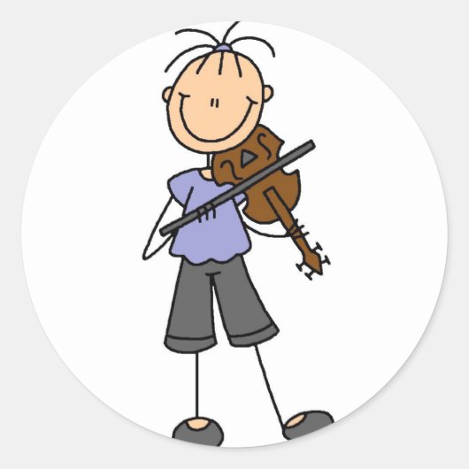 Fiddle Player Stickers Sticker (Voorkant)