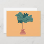 Fiddle Tree Green Potted Plant Illustration Briefkaart (Voorkant / Achterkant)
