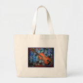 Fiddle Violin Bag Grote Tote Bag (Voorkant)