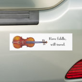 Fiddle, zal reizen bumpersticker (Op auto)