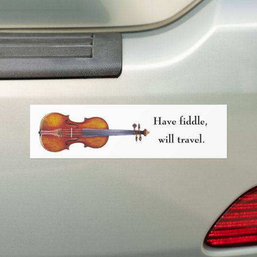 Fiddle, zal reizen bumpersticker (Op auto)