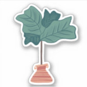 Fiddleblad Huisplant Handgetekend Sticker (Voorkant)