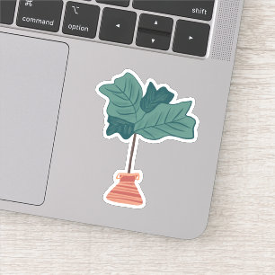 Fiddleblad Huisplant Handgetekend Sticker
