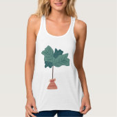 Fiddleblad Kamerplant Handgetekend Tanktop (Voorkant)