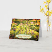 Fiddlehead and Flowers Birthday Kaart (Gele Bloem)