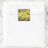 Fiddlehead Ferns and Flowers Vierkante Sticker (Tas)