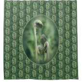 Fiddlehead Ferns Natuur Pattern Douchegordijn (Voorkant)