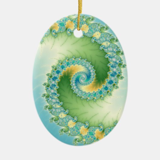 Fiddlehead - Fractal art Keramisch Ornament (Voorkant)