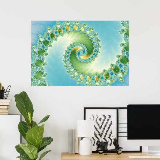 Fiddlehead - Fractal art Poster (Thuiskantoor)