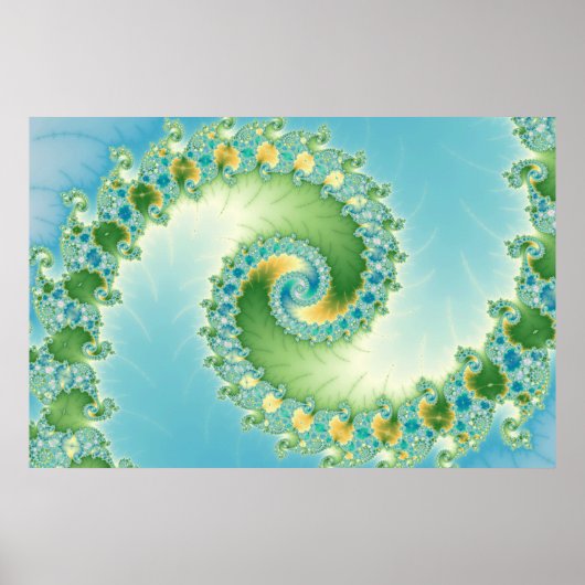 Fiddlehead - Fractal art Poster (Voorkant)