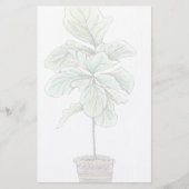 Fiddleleaf Fig geïllustreerd blanco Briefpapier (Voorkant)