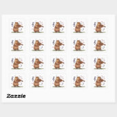 fiddler capybara vierkante sticker (Vel)