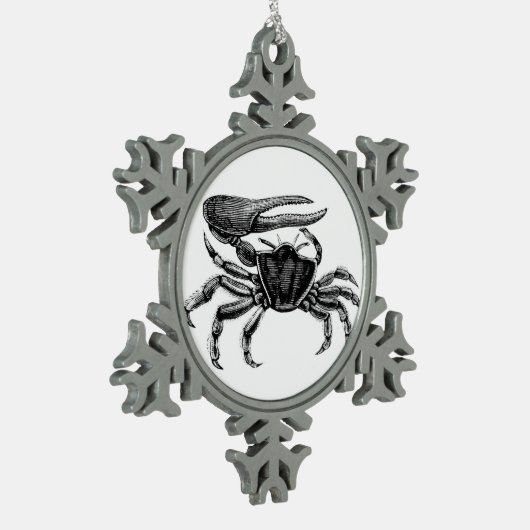 Fiddler Crab Drawing Tin Sneeuwvlok Ornament (Links)