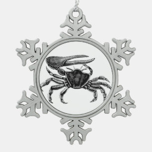 Fiddler Crab Drawing Tin Sneeuwvlok Ornament