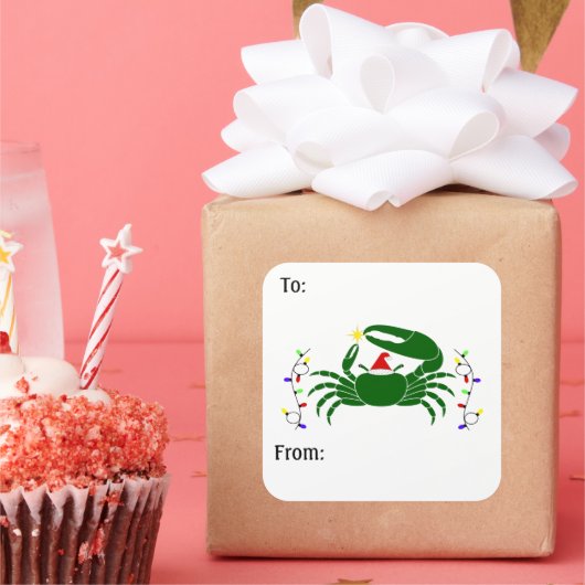 Fiddler Crab Gift Tags Vierkante Sticker (Feest)