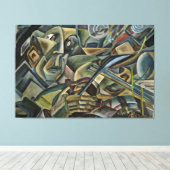 Fiddler, cubistisch olieverf canvas afdruk (Insitu (Houten vloer))