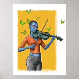 Fiddler Girl - Surreal Viool Art Poster (Geen teks