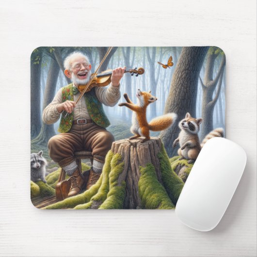 Fiddler In a Forest With Wildlife Muismat (Met muis)