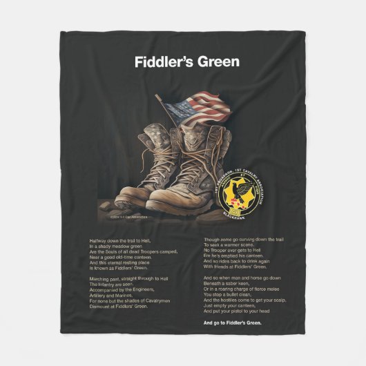 Fiddlers Groene Fleece Deken (Voorkant)