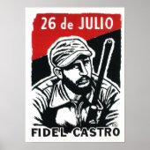 Fidel Castro Cuban Revolution Movement Propaganda Poster (Voorkant)