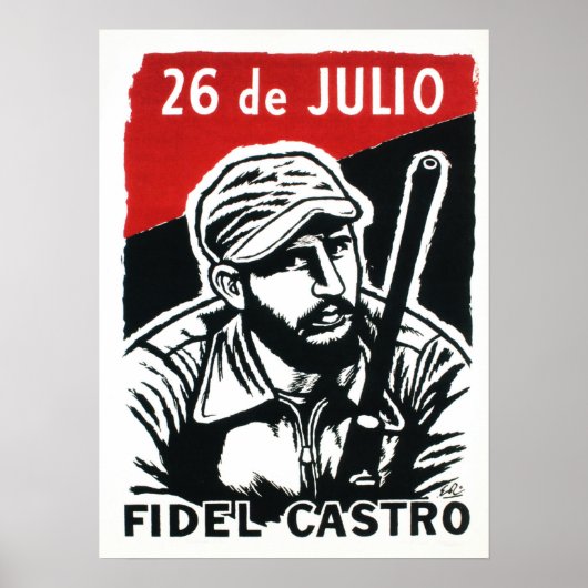 Fidel Castro Cuban Revolution Movement Propaganda Poster (Voorkant)