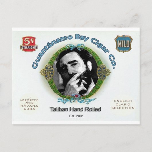 Fidel Castro Guantanamo Bay Cuba Cigar Company Briefkaart (Voorkant)