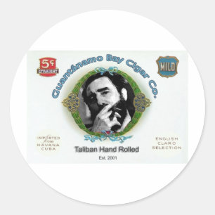 Fidel Castro Guantanamo Bay Cuba Sigarenbedrijf Ronde Sticker