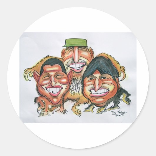 fidel castro , hugo chavez , evo morales ronde sticker (Voorkant)