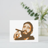 Fidel Castro met Cigar Portrait Briefkaart (Staand voorkant)