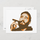 Fidel Castro met Cigar Portrait Briefkaart (Voorkant / Achterkant)