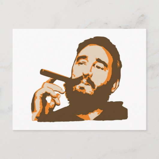 Fidel Castro met Cigar Portrait Briefkaart (Voorkant)